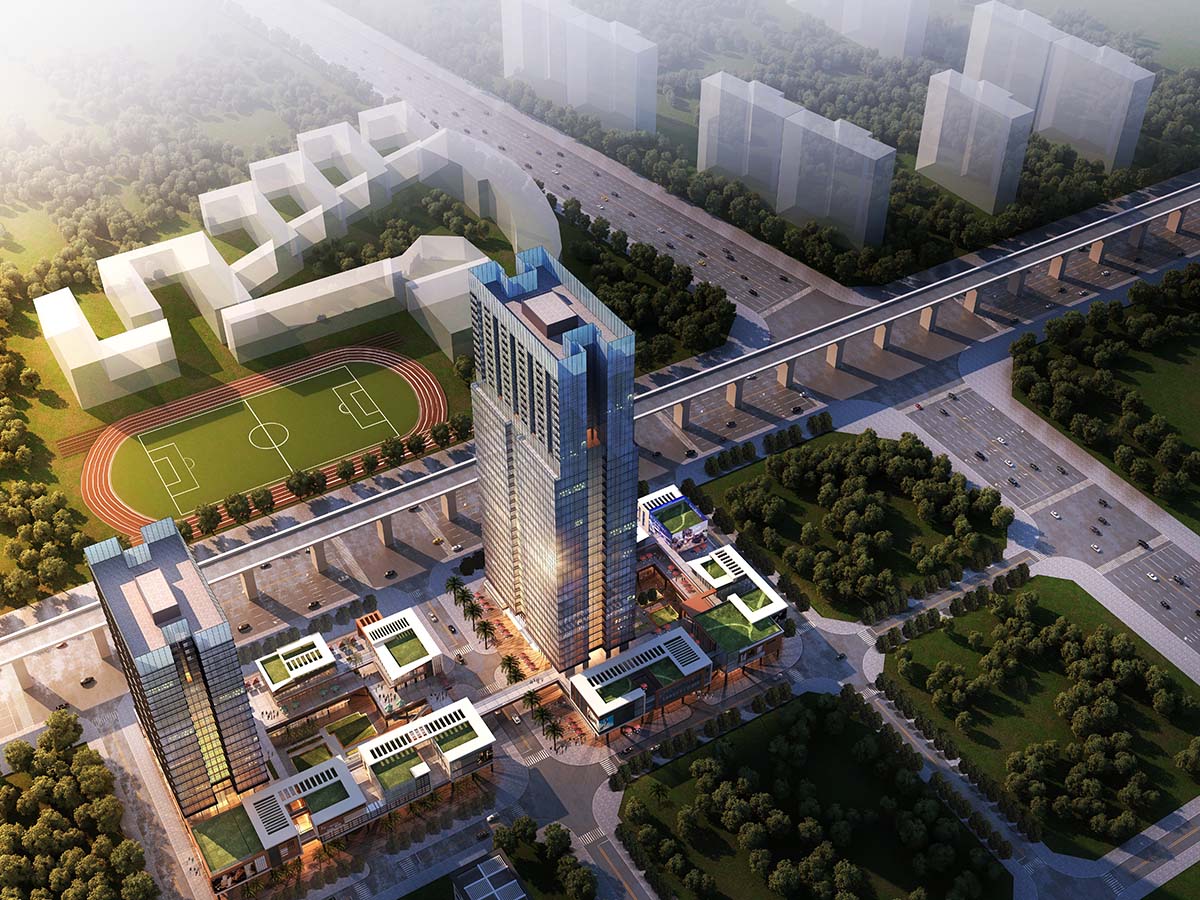 YH華筑-京基碧海二期4號(hào)地塊鳥瞰黃昏_3